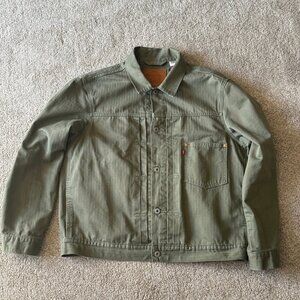 Levi's Type 1 Trucker Jacket - Green Herringbone, sz L